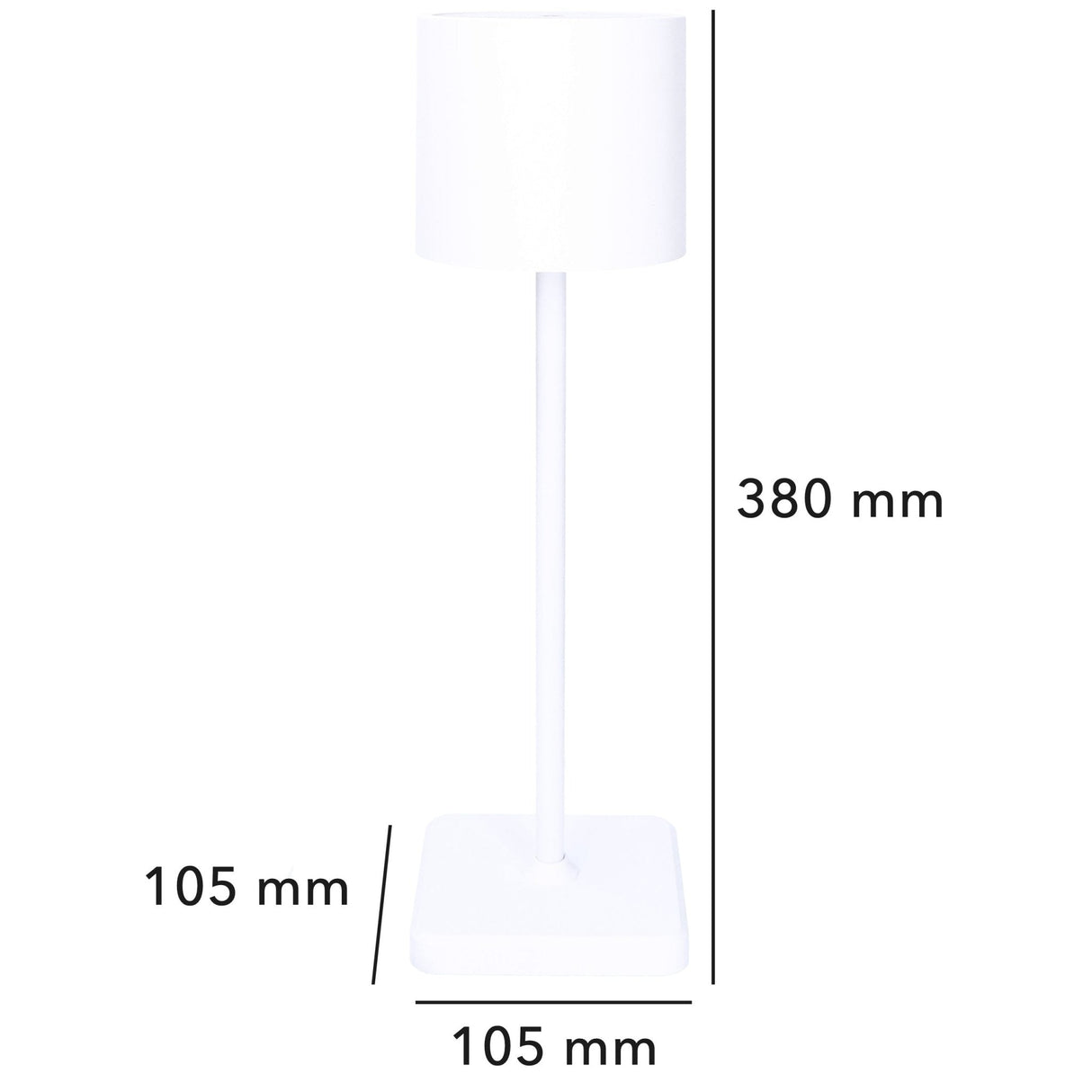TouchDim wiederaufladbare LED-Tischlampe – Dimmbar durch Berührung – Innen und Außen – Weiß