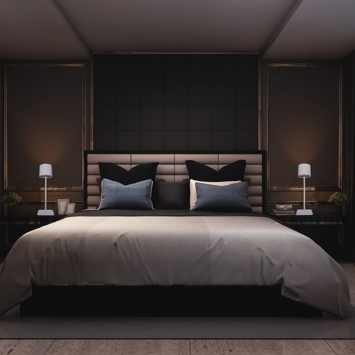 TouchDim wiederaufladbare LED-Tischlampe – Dimmbar durch Berührung – Innen und Außen – Weiß