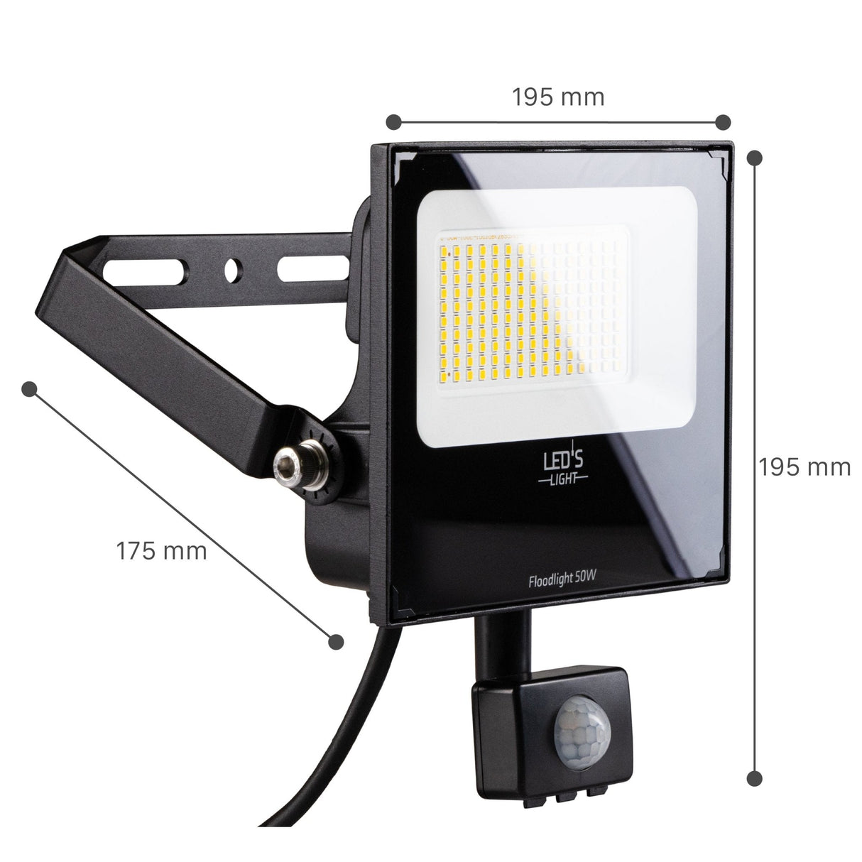 UltraFlood LED Floodlight 50W 4000K with Motion Sensor and Daylight Sensor - Tiltable - 8000 Lumen - IP65