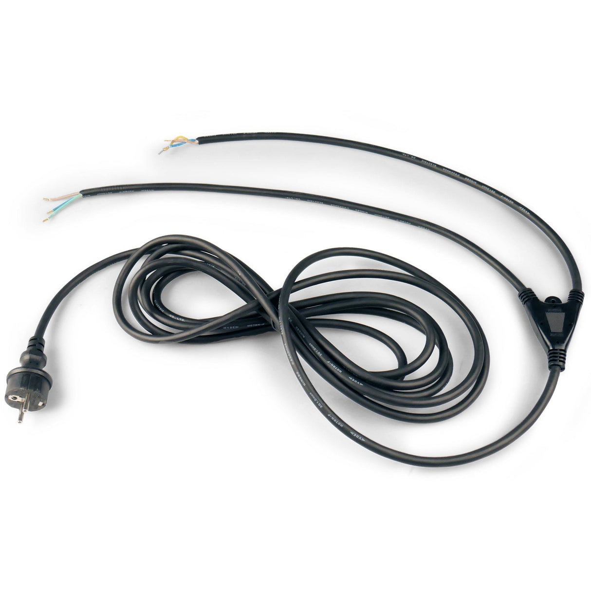 Universele buitenkabel 3-aderig met 2 uiteinden - 5 meter lang - EU plug - IP44 spatwaterdicht - H07RN-F 3G1.0 mm²