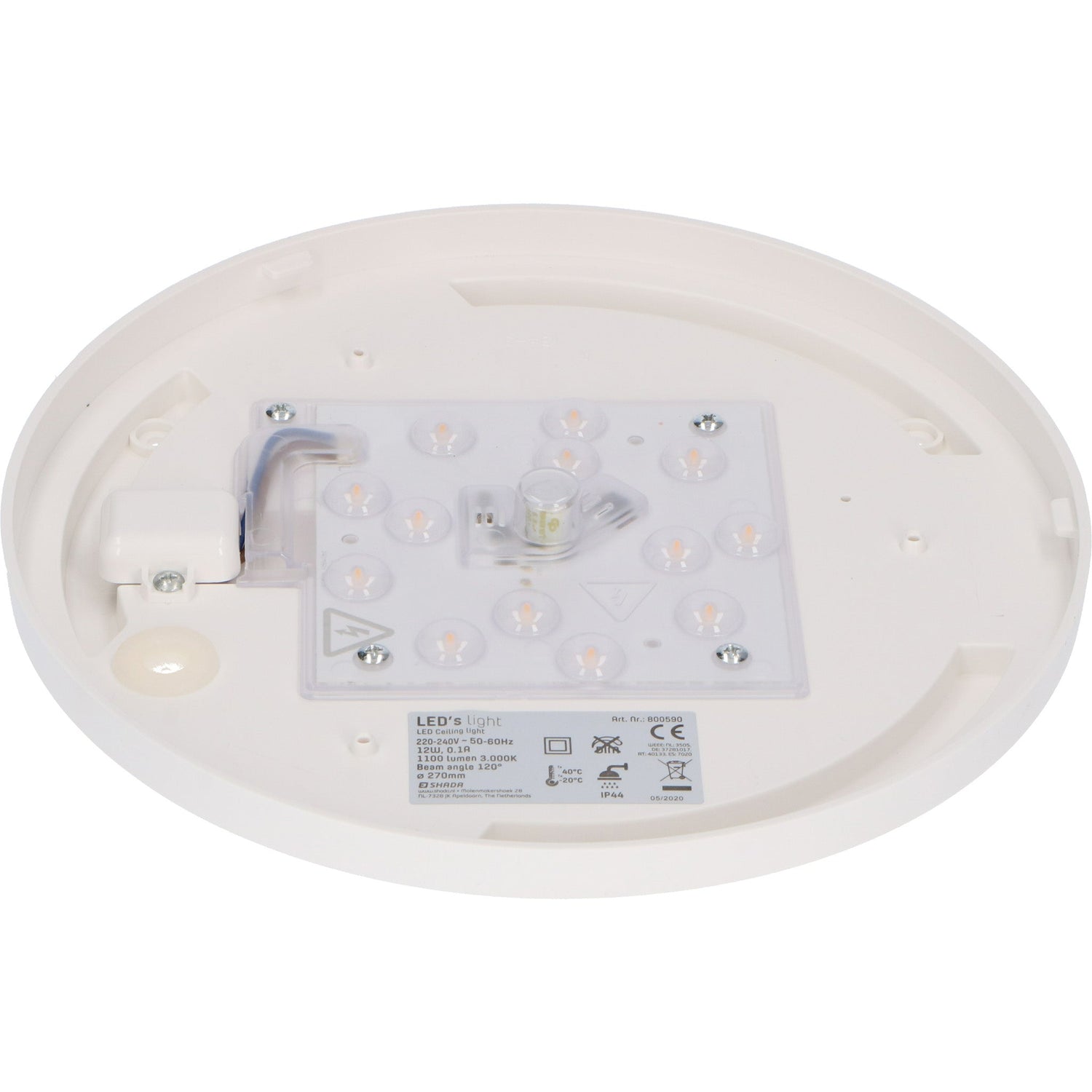 LED's Light Universal Ceiling Lamp 1160 - Ø 27 cm - Warm white (3000K) - Splashproof IP44