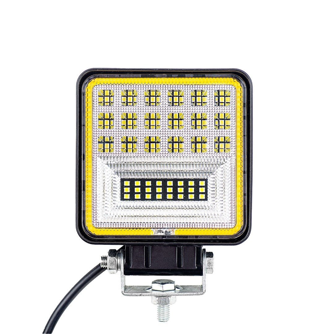 Verstraler LED 42W - 108mm x 108mm x 47mm | Combo (werklicht + HALO) - 12V & 24V DC | daglichtwit 6500K | IP67 - LEDPLANET.NL