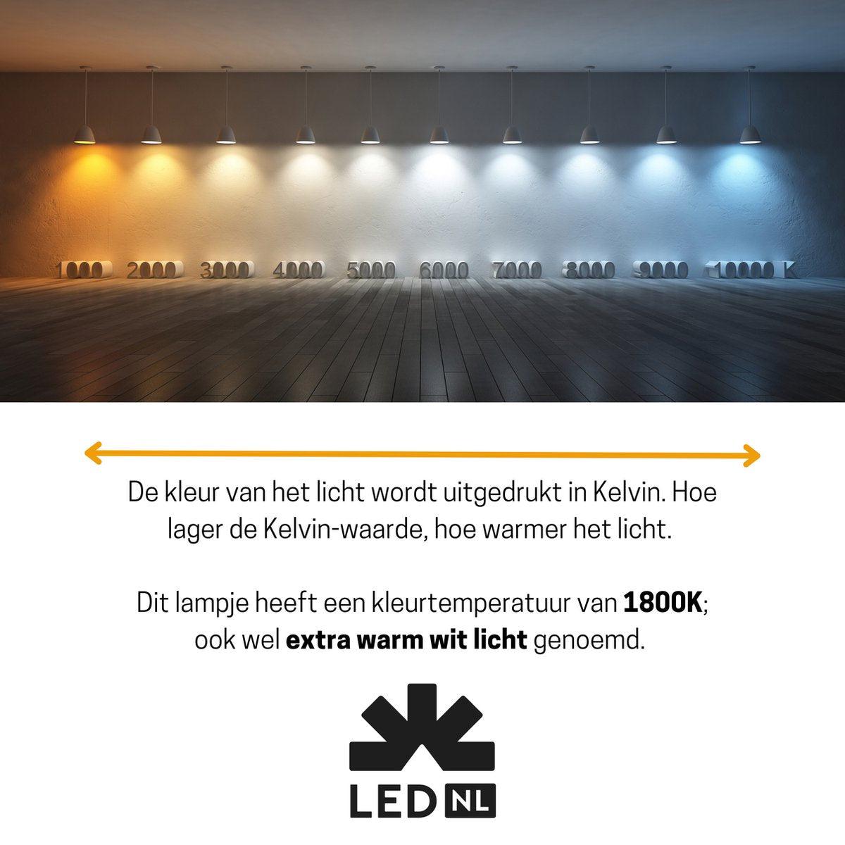 LED-Kerzenlampe E14, dimmbar, Gold 1800K – Glühlampen-Design – Klarglas