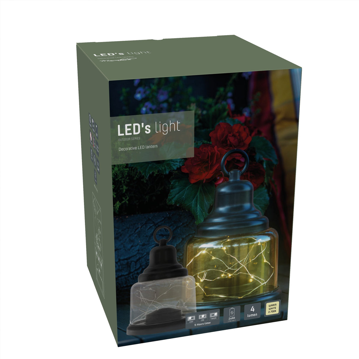 Vintage LED Tafellamp op batterijen - Draadloos model met ophangring - 22 cm