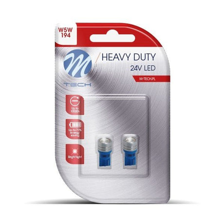 W5W autolamp 2 stuks | LED T10 blauw - 1 Watt - 24V DC - LEDPLANET.NL