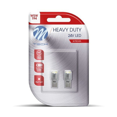 W5W autolamp 2 stuks | LED T10 wit - 1 Watt - 24V DC - LEDPLANET.NL