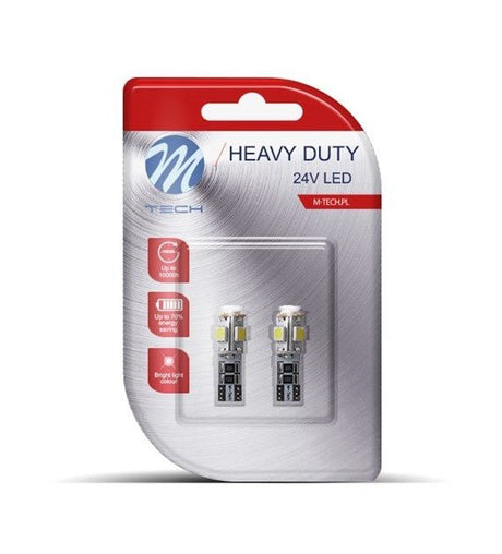 W5W autolamp 2 stuks | LED T10 wit - 1.2 Watt - CAN - BUS 24V DC - LEDPLANET.NL