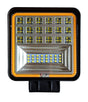 Werklicht + knipperlicht vierkant | LED verstraler 42x3=126W | 10 - 60 Volt | 6000K + oranje| IP67 - LEDPLANET.NL