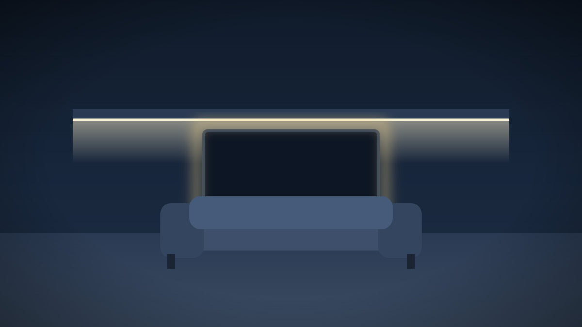 Indirecte verlichting met LED-strips achter de tv