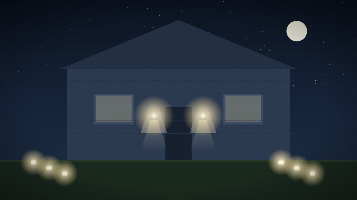 Tuin met LED-tuinverlichting
