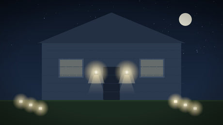 Tuin met LED-tuinverlichting