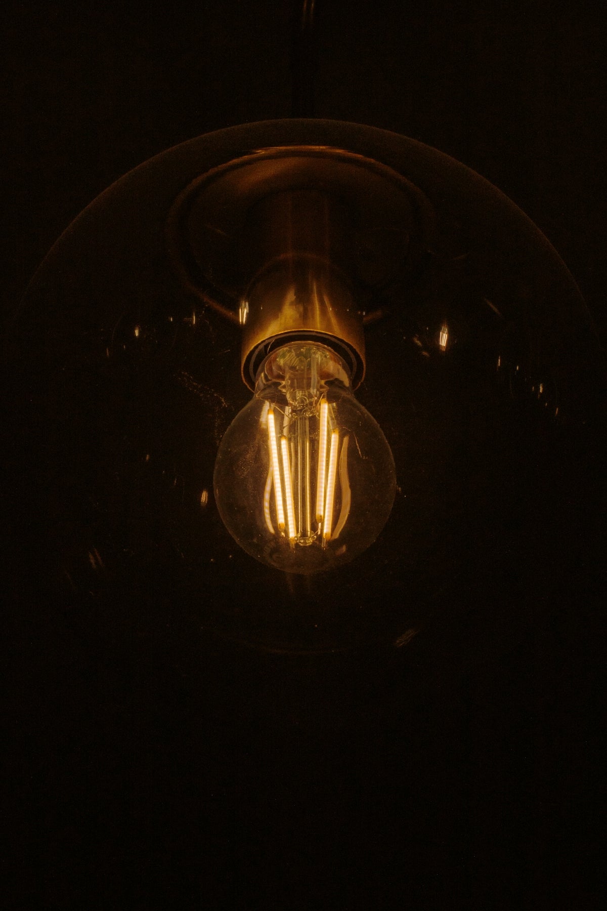 Close-up of an illuminated edison light bulb.