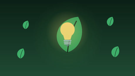 LED lamp in een groen blad: duurzame verlichting