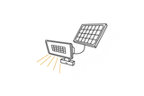 Lámparas LED de obra con panel solar