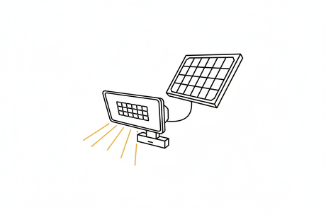 LED bouwlamp met zonnepaneel