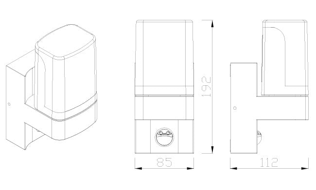 Outdoor lamp Veroni black RAL 9011 + PIR motion sensor | LED 7.5W - 380 Lumen | cool white 4000K | waterproof IP54 