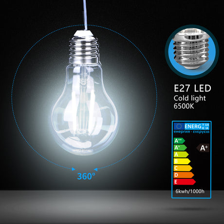 Light bulb E27 A60 10 pieces | LED 6W=60W traditional light - 700 Lumen | daylight white 6500K