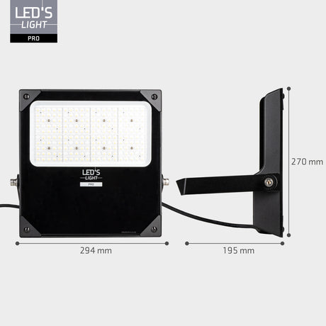 LED Schijnwerper 14000 Lumen - 100W - Koelwit 4000K - Verstelbaar vermogen - IP66 IK08 - Zwart