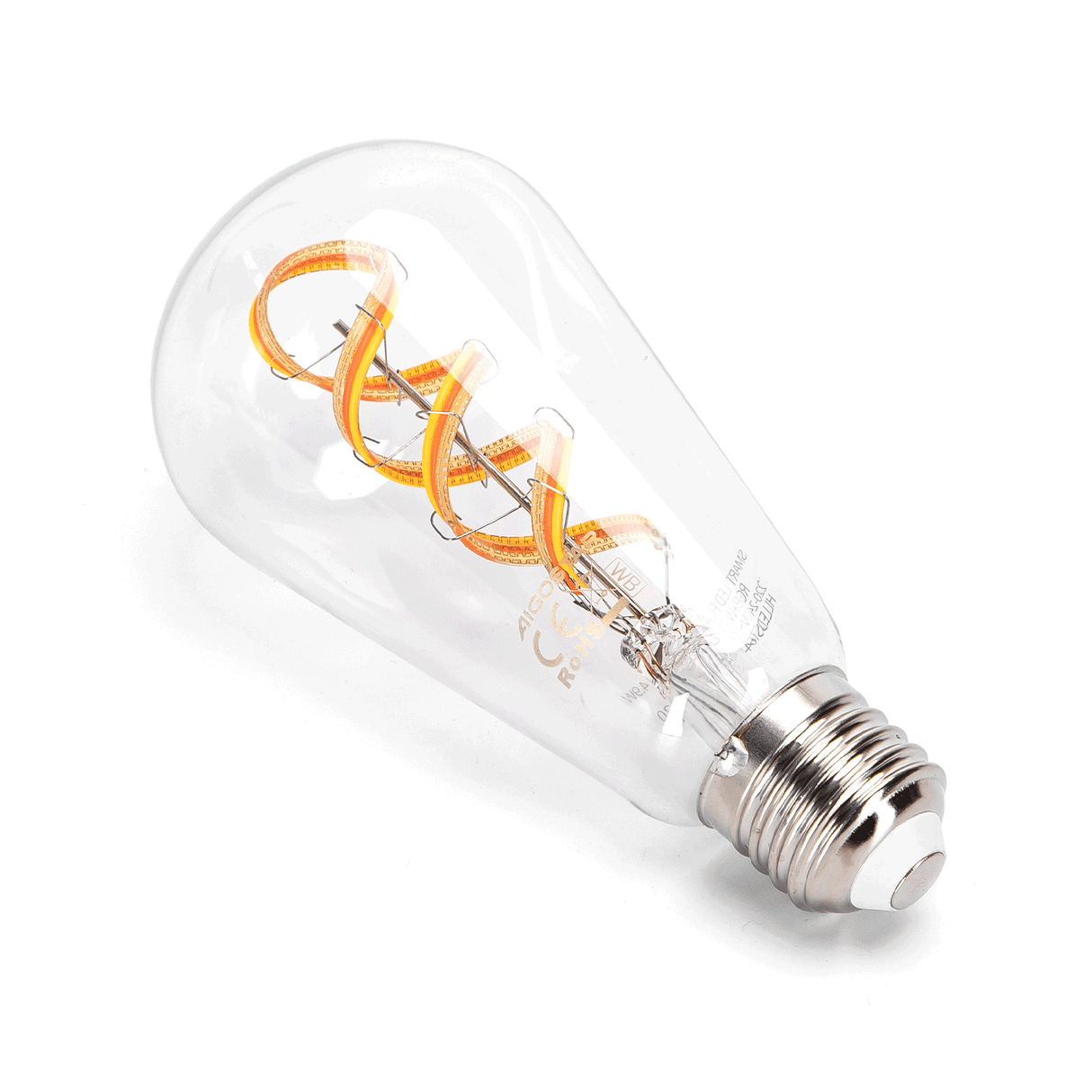 Carbon filament lamp E27 4.9W WiFi + Bluetooth RGB + CCT | Smart lamp ST64 - warm white - daylight white - RGB LED ~ 420 Lumen - clear glass - 230 Volt 