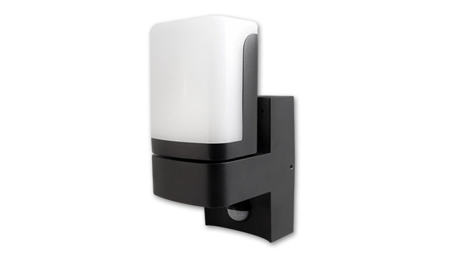 Outdoor lamp Veroni black RAL 9011 + PIR motion sensor | LED 7.5W - 380 Lumen | cool white 4000K | waterproof IP54 