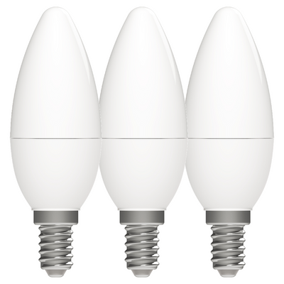 LED-Kerze C35, 470 Lumen, 4,9 W, 2700 K Warmweiß, E14-Fassung, 3er-Pack