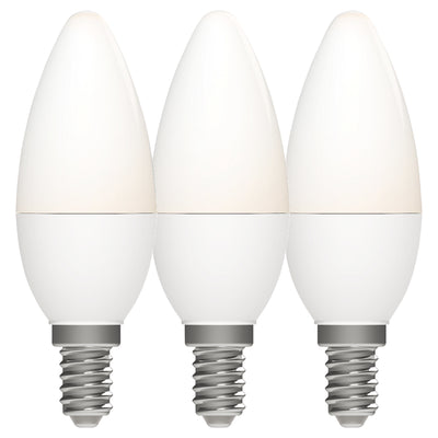 LED-Kerze C35, 470 Lumen, 4,9 W, 2700 K Warmweiß, E14-Fassung, 3er-Pack