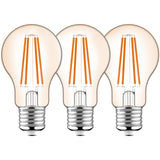 LED-Filamentlampen E27 – Transparent – ​​Warmweiß – 806 lm – 3er-Pack