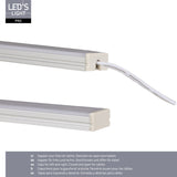 LED-Kabelkanal Aluminium - Weiß - 800mm - Treppenbeleuchtung - 15 Stück