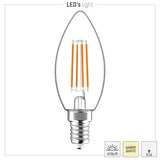 LED-Filamentkerze E14 – 470 Lumen – Warmweiß (2700 K) – 4,5 W – 3er-Pack