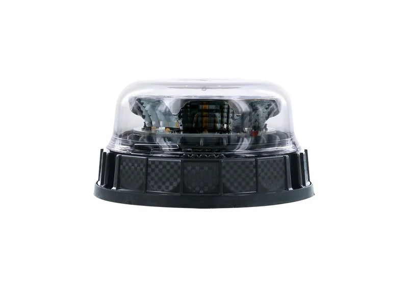 LED R65 rotating beacon, amber/transparent, 12/24V, 3-bolt, rotating | D14756