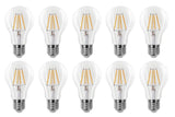 Glühbirne E27 3-stufig dimmbar 10 Stück | A60 LED 6W=60W Halogenbeleuchtung | Klarglas - warmweißes Filament 2700K