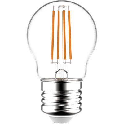 LED-Filamentlampe, 470 Lumen, 4,5 W, warmweiß (2700 K), E27-Fassung, G45-Kugelfassung, Klarglas, Retro-Design