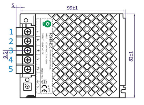 LED driver 12 Volt DC - 3A | 36 Watt | IP20 - binnenshuis