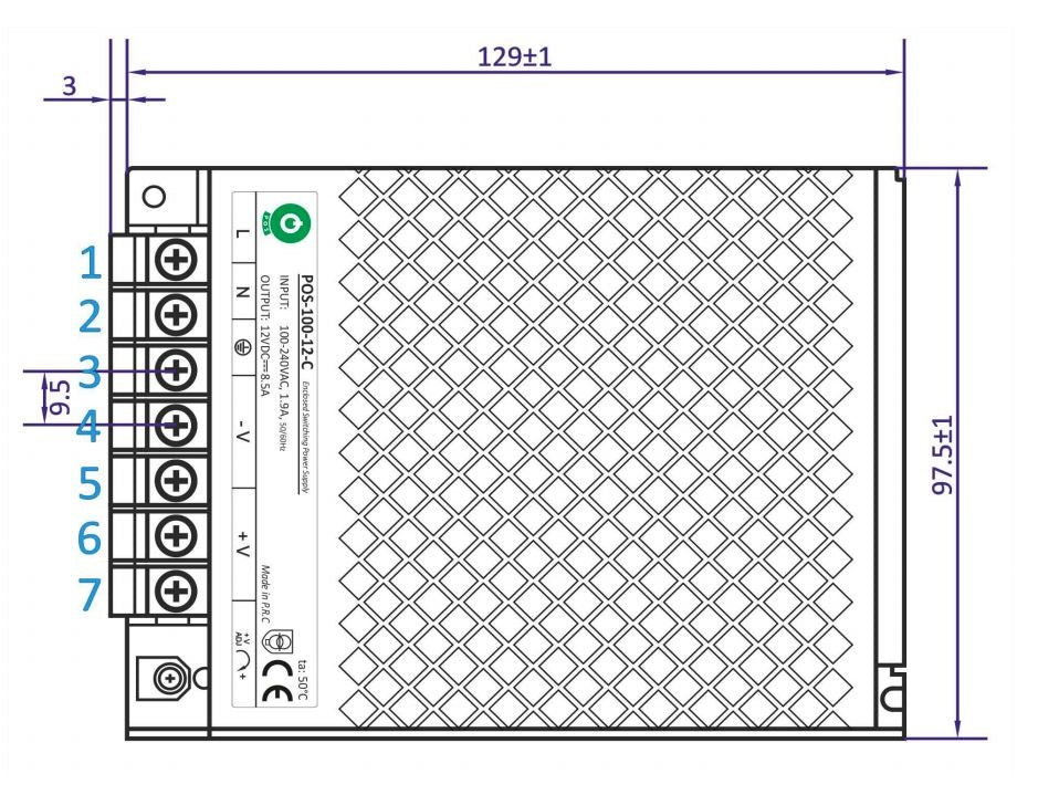 LED-Treiber 12 Volt DC - 8,5A | 100 Watt | IP20 – drinnen