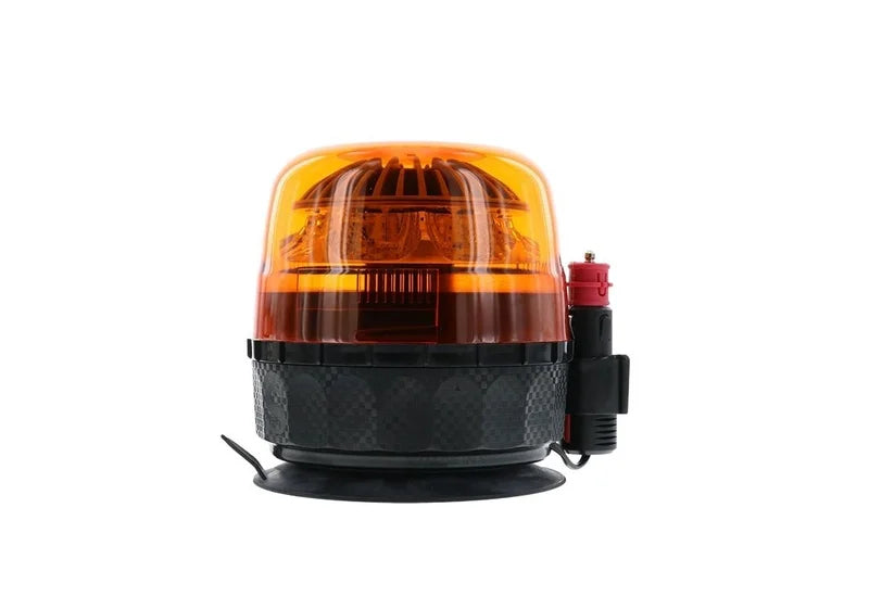 LED R65 Rundumleuchte gelb 12/24V Magnetfuß + Saugnapf, drehbar | D14490