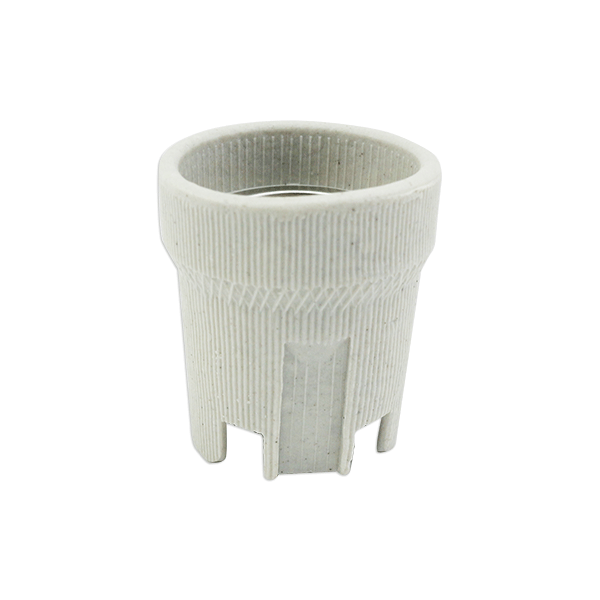 E27 fitting 12V - 250V 2 pieces | large ceramic lamp holder | white/beige 