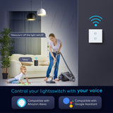 WiFi Smart Switch slimme schakelaar | 2 lichtpunten - inbouw - touch bediening - glas | 230V 10A