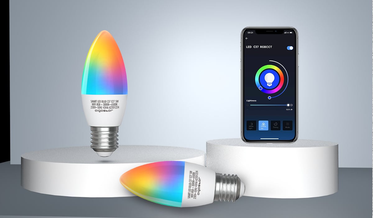 Kaarslamp E27 WiFi RGB+CCT 3000K-6500K | RGB - warmwit - daglichtwit - LED 7W=42W gloeilamp