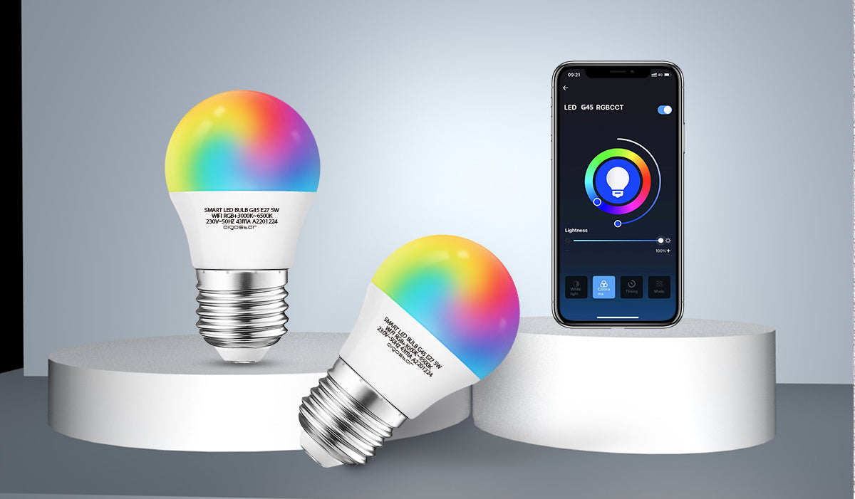 Kogellamp E27 WiFi RGB+CCT 3000K-6500K | RGB - warmwit - daglichtwit - LED 7W=42W gloeilamp