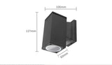 Outdoor lamp square black | single GU10 lamp base for one spot | waterproof IP65