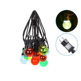 Lichtstring kleur 8 meter (3+5) - 10 LED's meerkleurig | sproeidicht IP44 - koppelbaar (max 5) | 230VAC - 24V | met timer 6u aan/18u uit