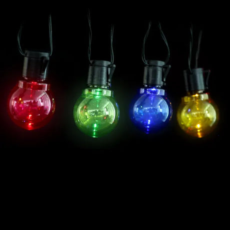 8-meter (3+5) multi-colored string lights - 10 LEDs | IP44 splash-proof - connectable (max 5) | 230VAC - 24V | with timer 6 hours on/18 hours off