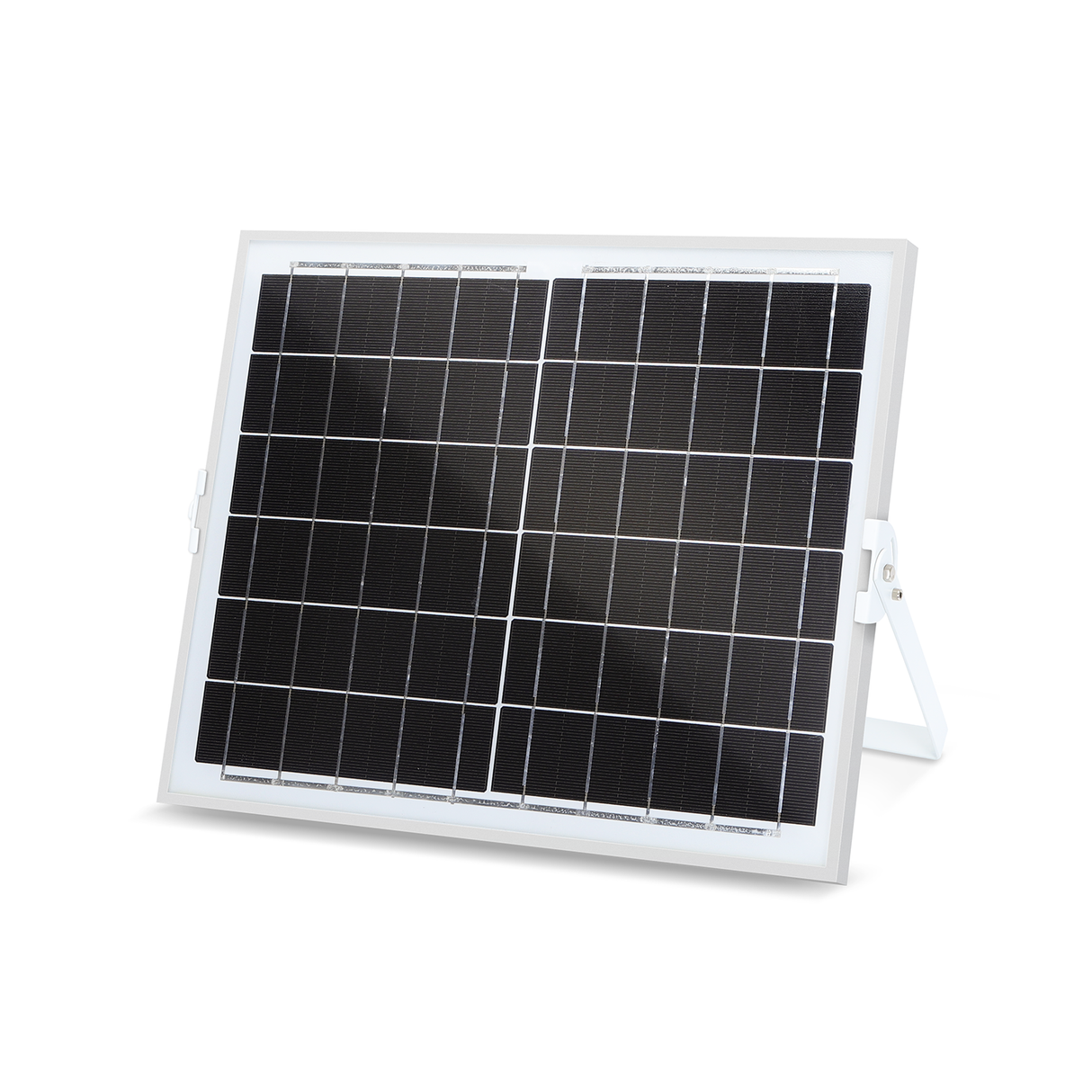 Außenleuchte grau mit Solarpanel | LED-Bauleuchte 100W~1200 Lumen Strahler + Fernbedienung | Tageslichtweiß 6500K - 90° Lichtwinkel | wasserdicht IP65