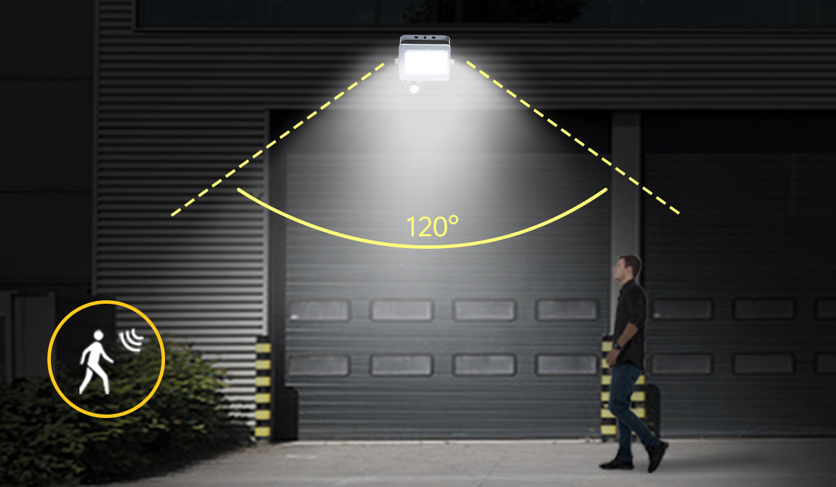 Buitenlamp grijs | LED 20W=200W halogeen schijnwerper | IR sensor | daglichtwit 6500K | waterdicht IP65