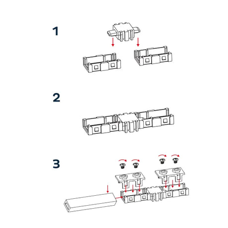 Lichtslang connector 2 stuks 230V AC - compleet