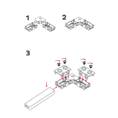 Lichtslang L-connector 2 stuks 230V AC, compleet