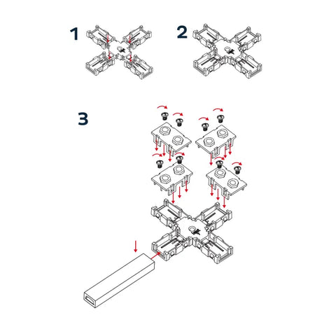 Lichtslang kruis-connector 230V AC - compleet