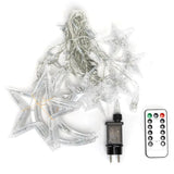 Icicle light string, warm white, 6 x 0.6 meters (3+3x0.6m) - 12 LED strings | splash-proof IP44 - connectable (max 5) | 230VAC - 24V | with remote control