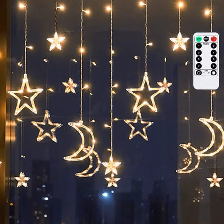 Icicle light string, warm white, 6 x 0.6 meters (3+3x0.6m) - 12 LED strings | splash-proof IP44 - connectable (max 5) | 230VAC - 24V | with remote control