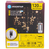 Icicle light string, warm white, 6 x 0.6 meters (3+3x0.6m) - 12 LED strings | splash-proof IP44 - connectable (max 5) | 230VAC - 24V | with remote control